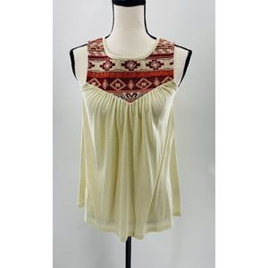 Altar'd State Tribal Neckline Print  High/Low Sleeveless  Top